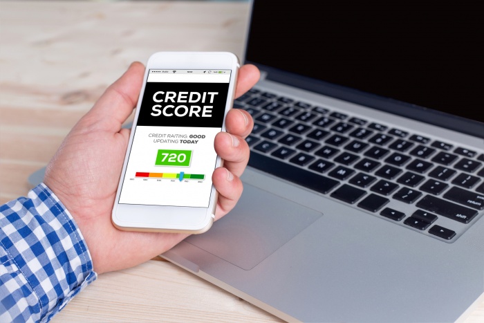 Credit score displayed on an iPhone