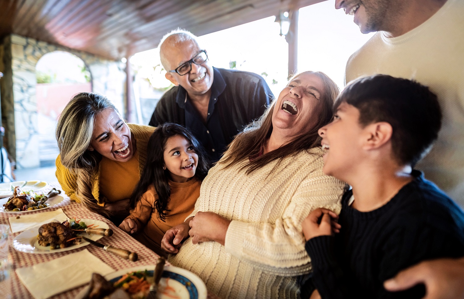 Spanish Family Eating Dinner