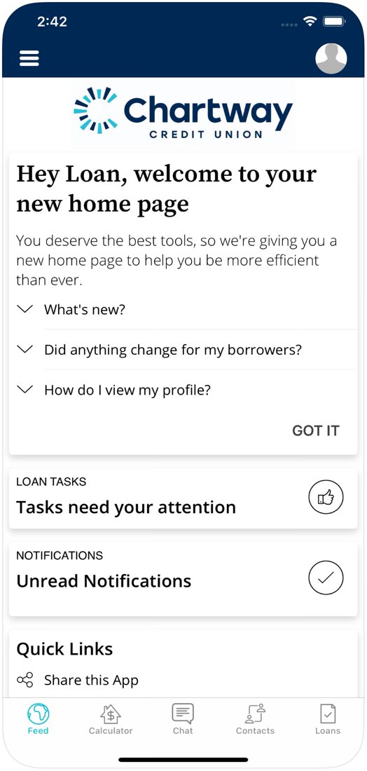 Mortgage Express App welcome screen