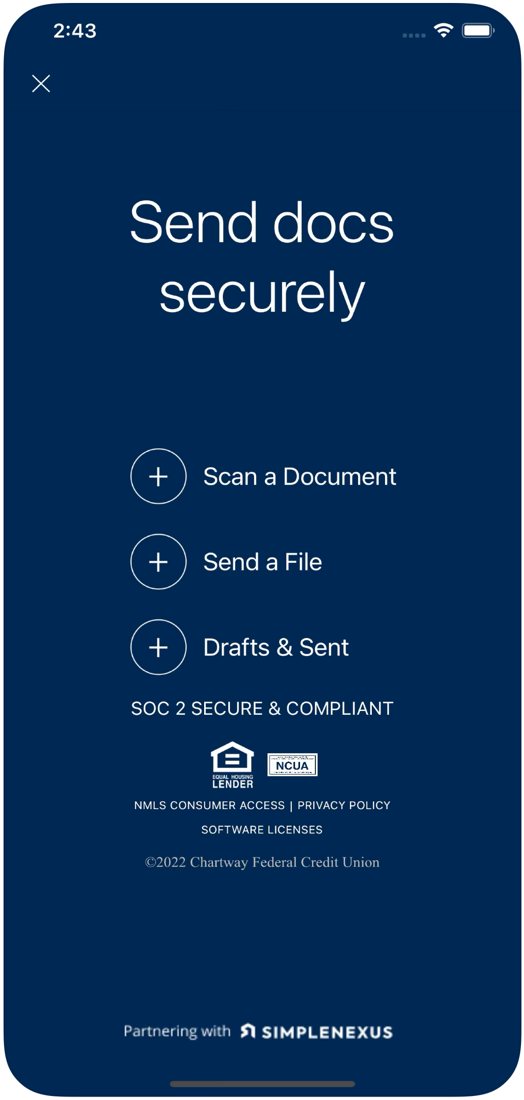 Mortgage Express App document management screen