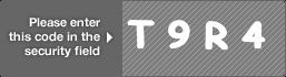 captcha code for visual authentication  letter T number 9 letter R number 4