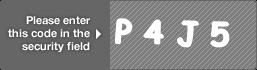 captcha code for visual authentication  letter P number 4 letter J number 5