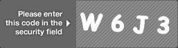 captcha code for visual authentication  letter W number 6 letter J number 3