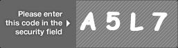 captcha code for visual authentication  letter A number 5 letter L number 7