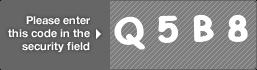 captcha code for visual authentication  letter Q number 5 letter B number 8