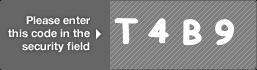 captcha code for visual authentication  letter T number 4 letter B number 9