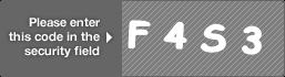 captcha code for visual authentication  letter F number 4 letter S number 3
